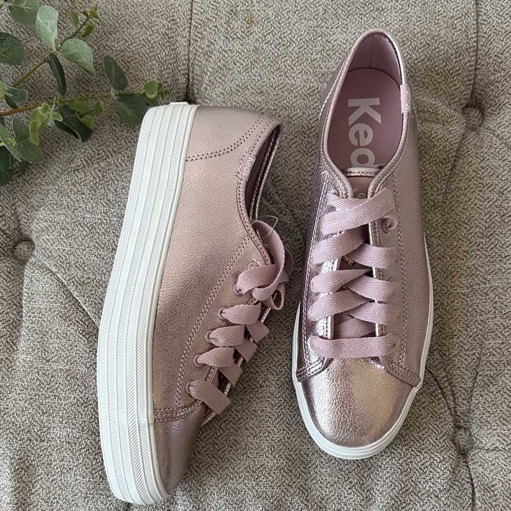 Keds Rose Metallic Platform Sneakers - Mauve Pink